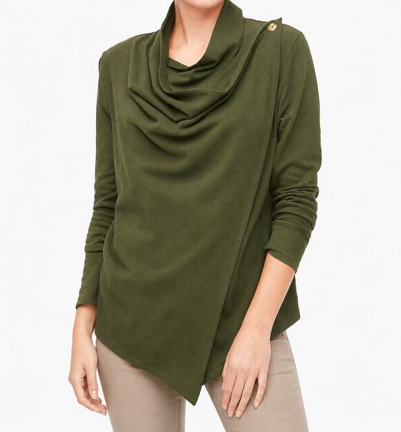 J. Crew Sweaters - J. Crew Wrap Cardigan Sweatshirt Deep Moss Green AP849 Size L